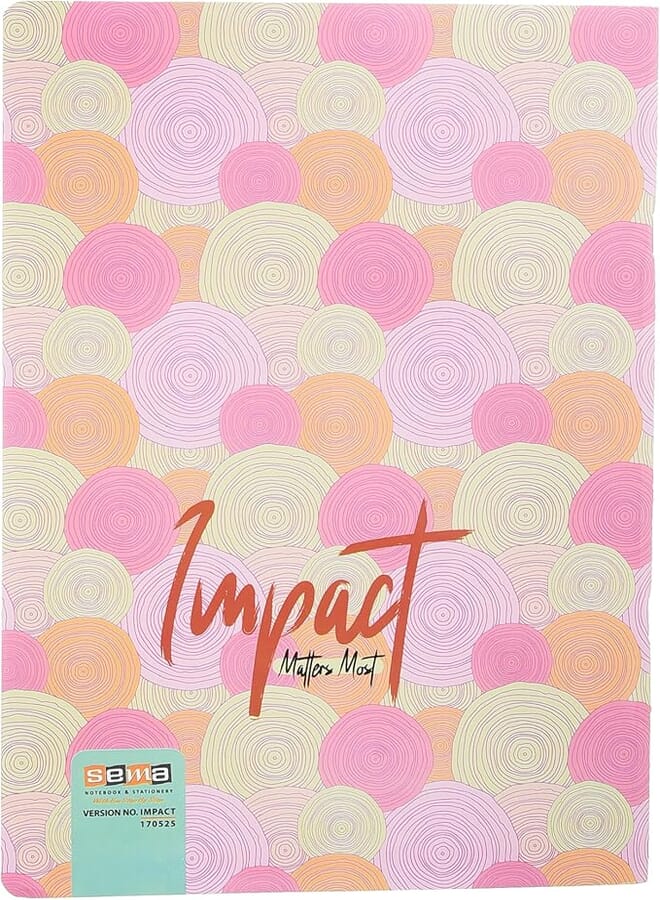 Sema Impact 80-Sheet Notebook: Vibrant Ruled Design, 29.5x20.8 cm, Perfect for Learning in Multicolor